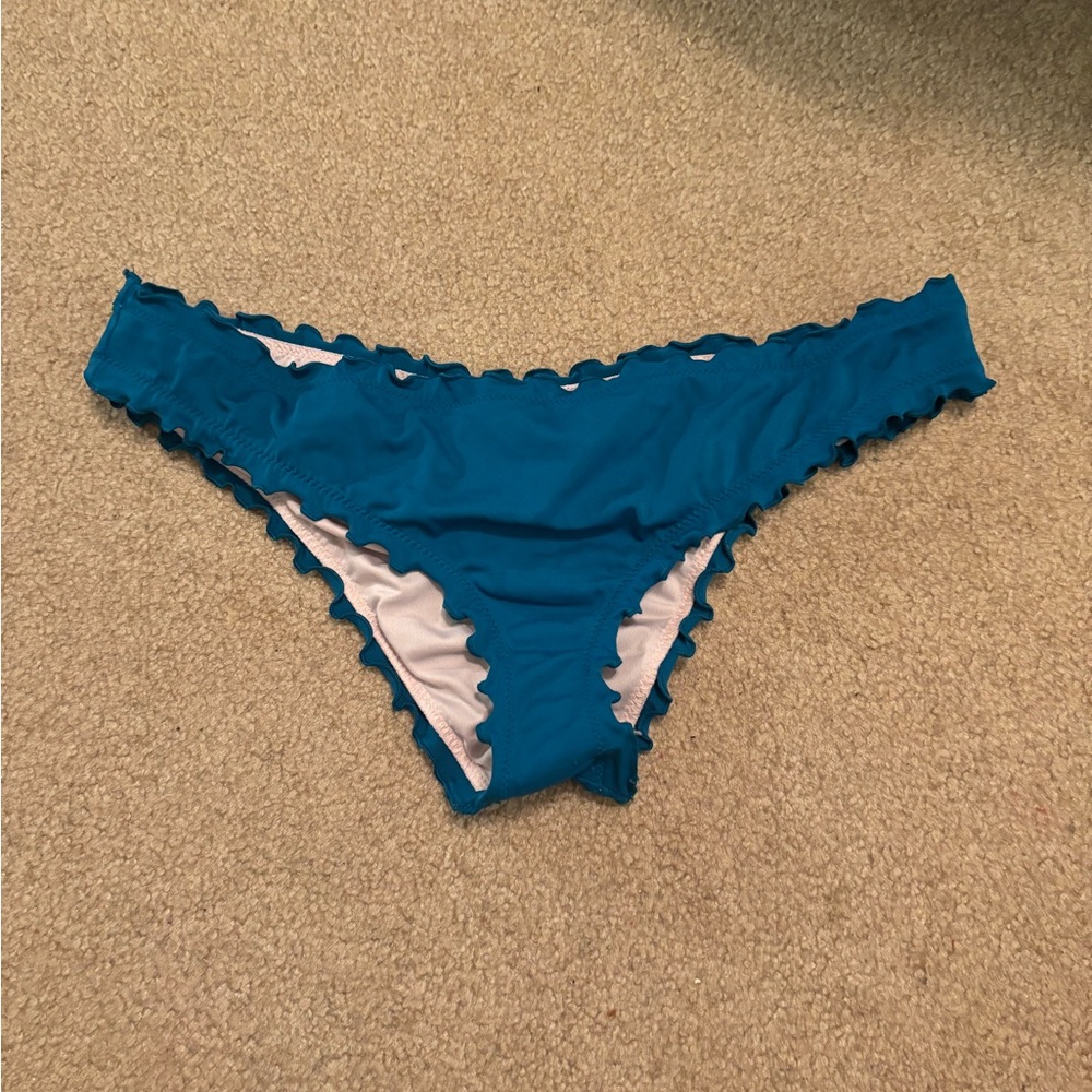Shade & Shore Teal Bikini Bottom with Ruffle